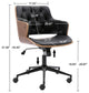 Bentwood Adjustable Office Chair, black PU Leather Upholstery