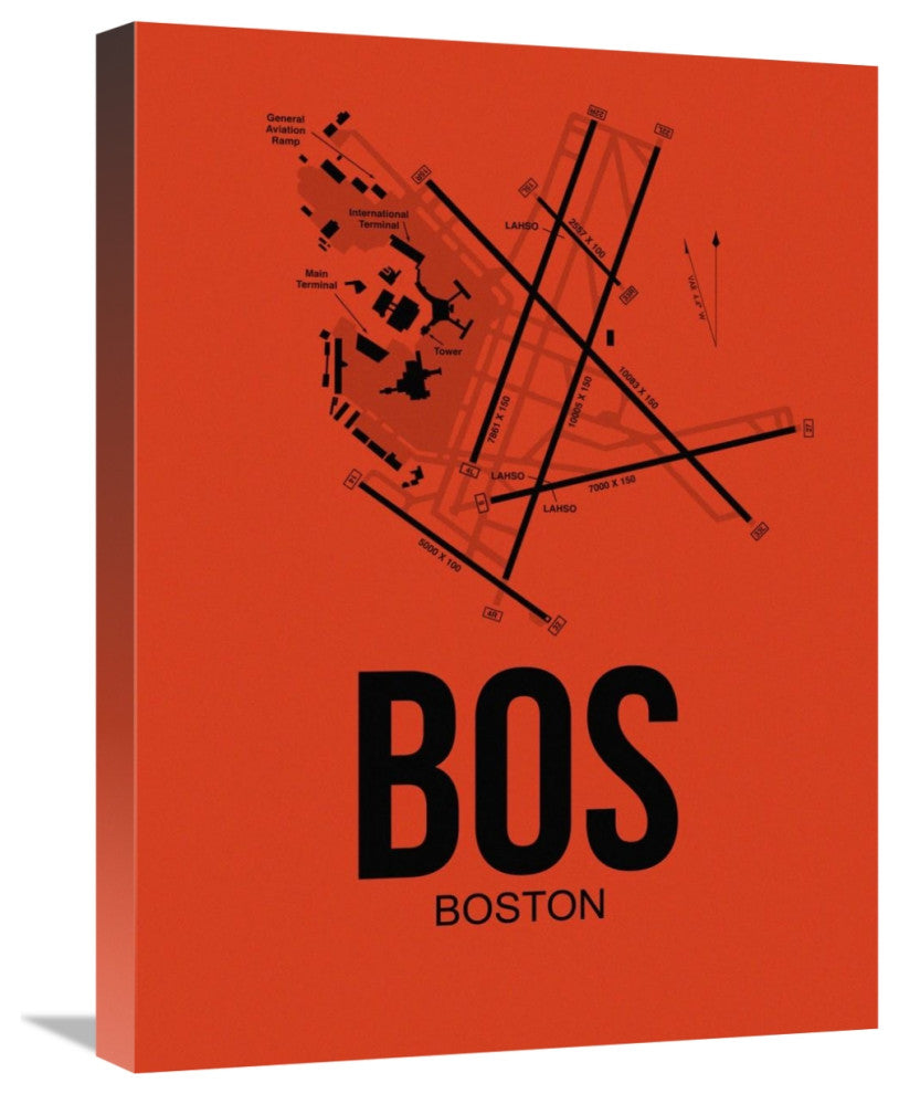 "BOS Boston Airport Orange" Fine Art Print