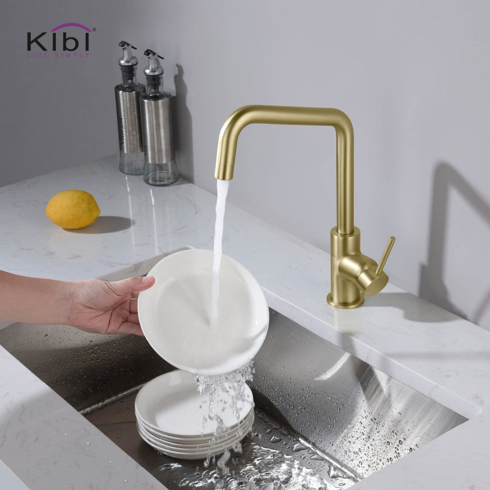 Macon Single Lever Kitchen Bar Faucet, Brush Gold