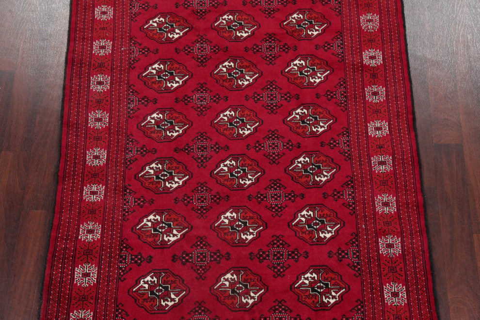 Balouch Oriental Traditional Carpet Hand Made Afghan Area Rug, Red, 7'3"x5'1