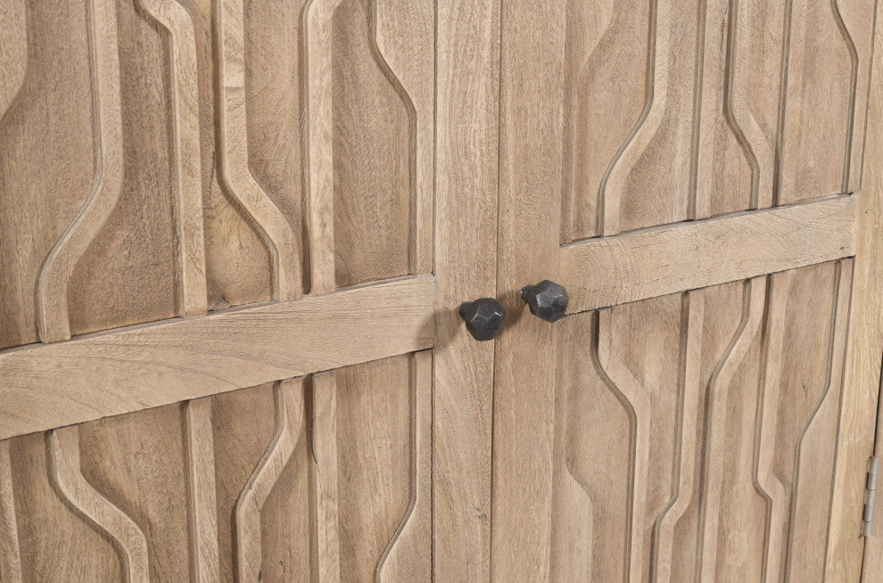 Orchard Tall Cabinet, Transitional Light Ash Ivory, Reclaimed Solid Wood