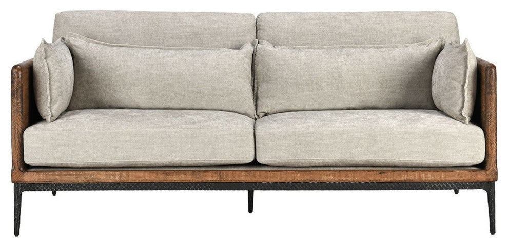 Ivory & Salvaged Pine Sofa