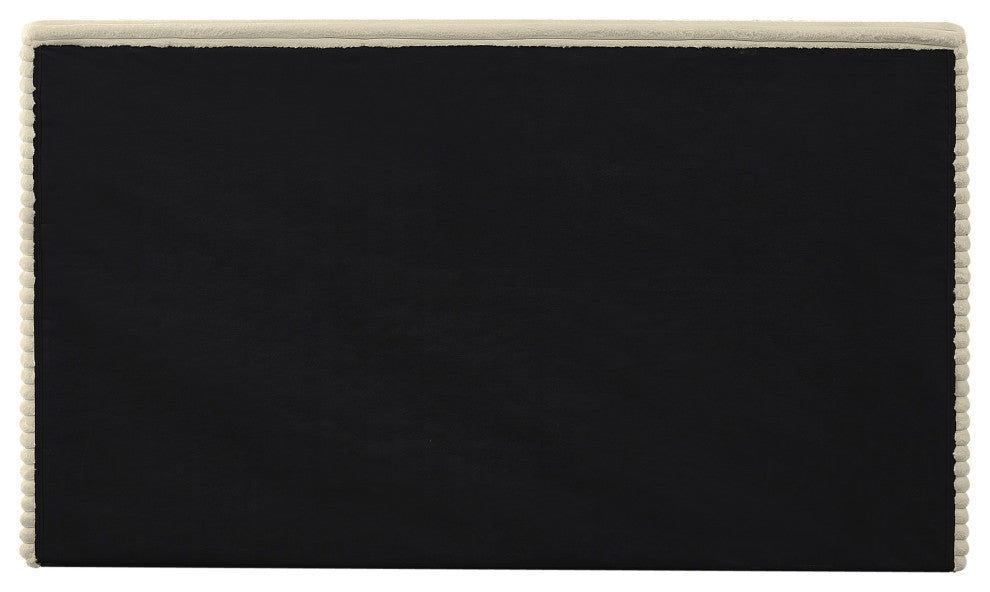 Dexter Upholstered Bed, Cream, Full, Corduroy Fabric