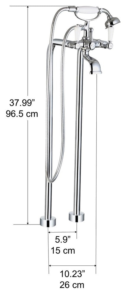 Ancona Classic Freestanding Floor Mount Clawfoot Tub Faucet with Hand Shower
