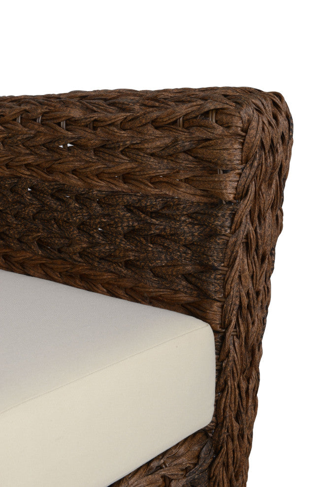 Outdoor Faux Sea Grass Garden Patio Furniture 4-Piece Set With Table