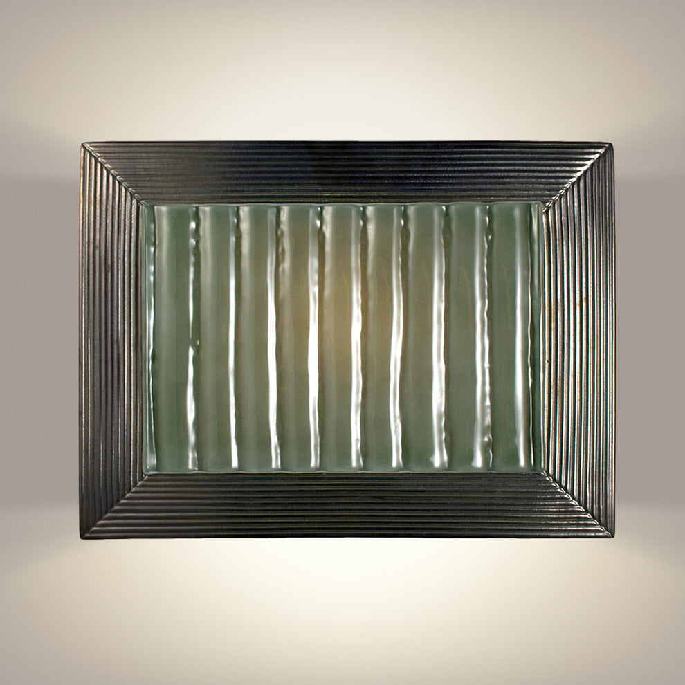 Ripple Wall Sconce, Gunmetal and Seaweed, Bulb Type: E12