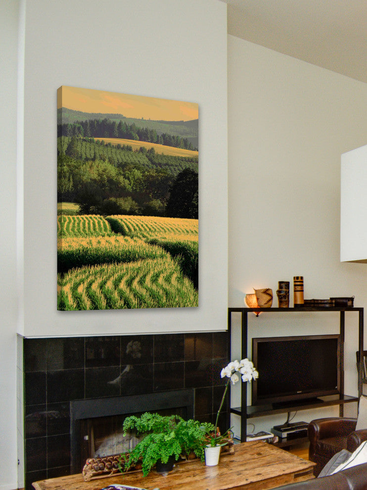 "Corn Rows" Painting Print on Canvas