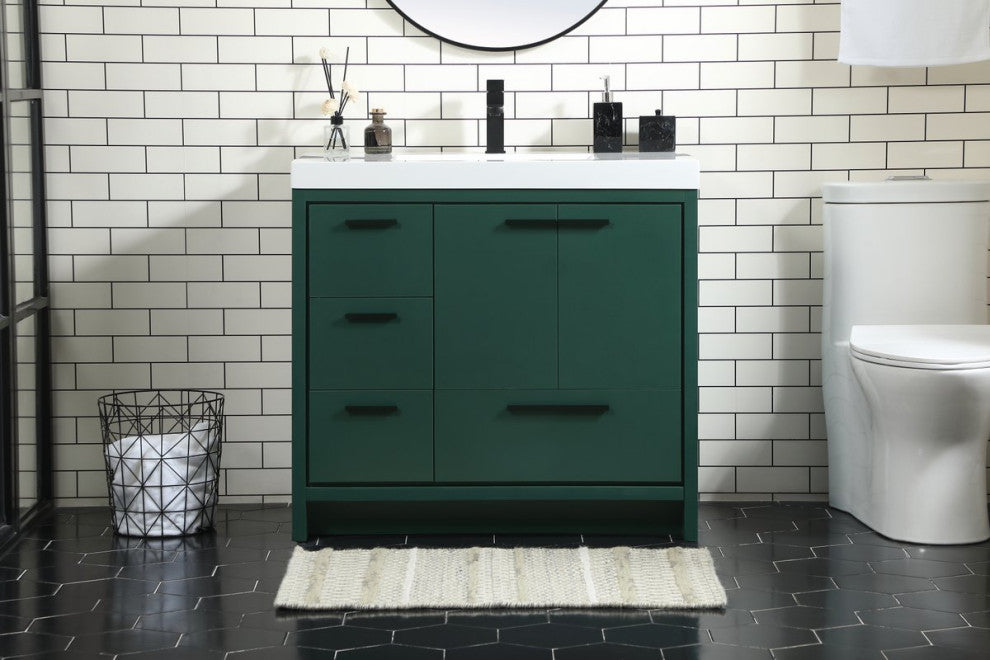 Walker 36" Single Bathroom Vanity, Green