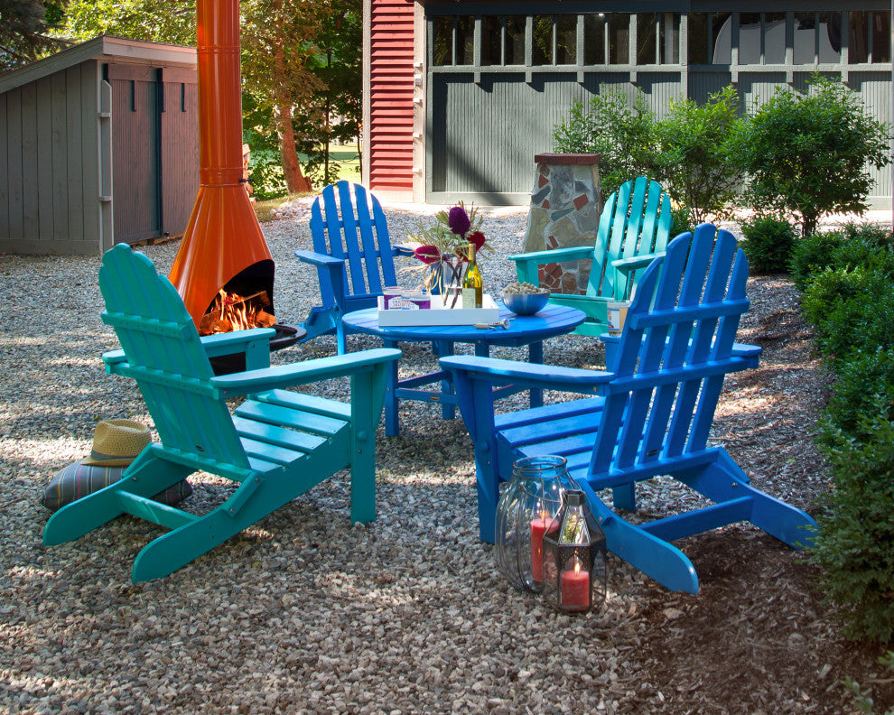 Folding Adirondack 5-Piece Conversation Group, Black