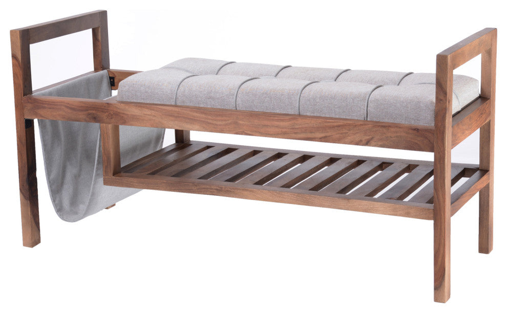 Scandinavian Scandi Bench - Brown