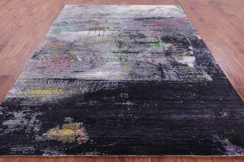 7' 11" X 10' 0" Abstract Wool & Silk Handmade Rug - Q13713