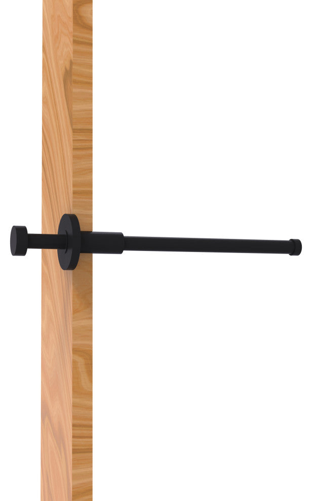 Modern Style Pullout Retractable Garment Rod, Matte Black