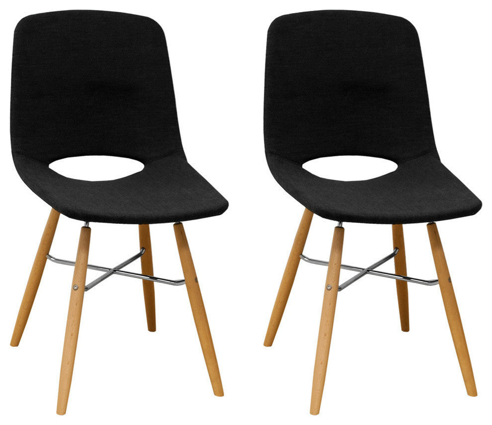 Mod Made Morza Armless Dining Accent Chair, Set of 2 (Charcoal)