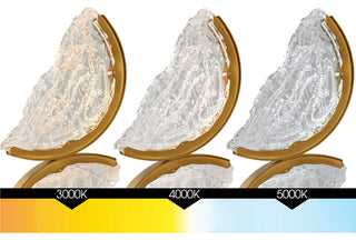 Moon Integrated LED Chandelier, Brass, 54 Inches