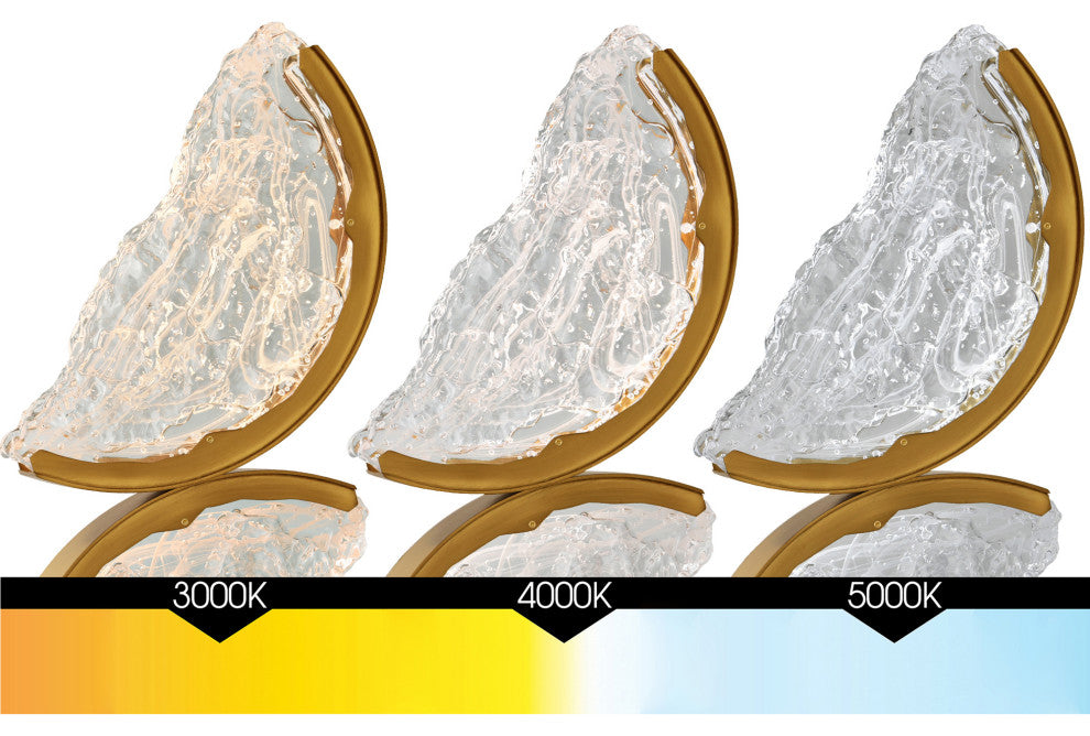 Moon Integrated LED Chandelier, Brass, 54 Inches