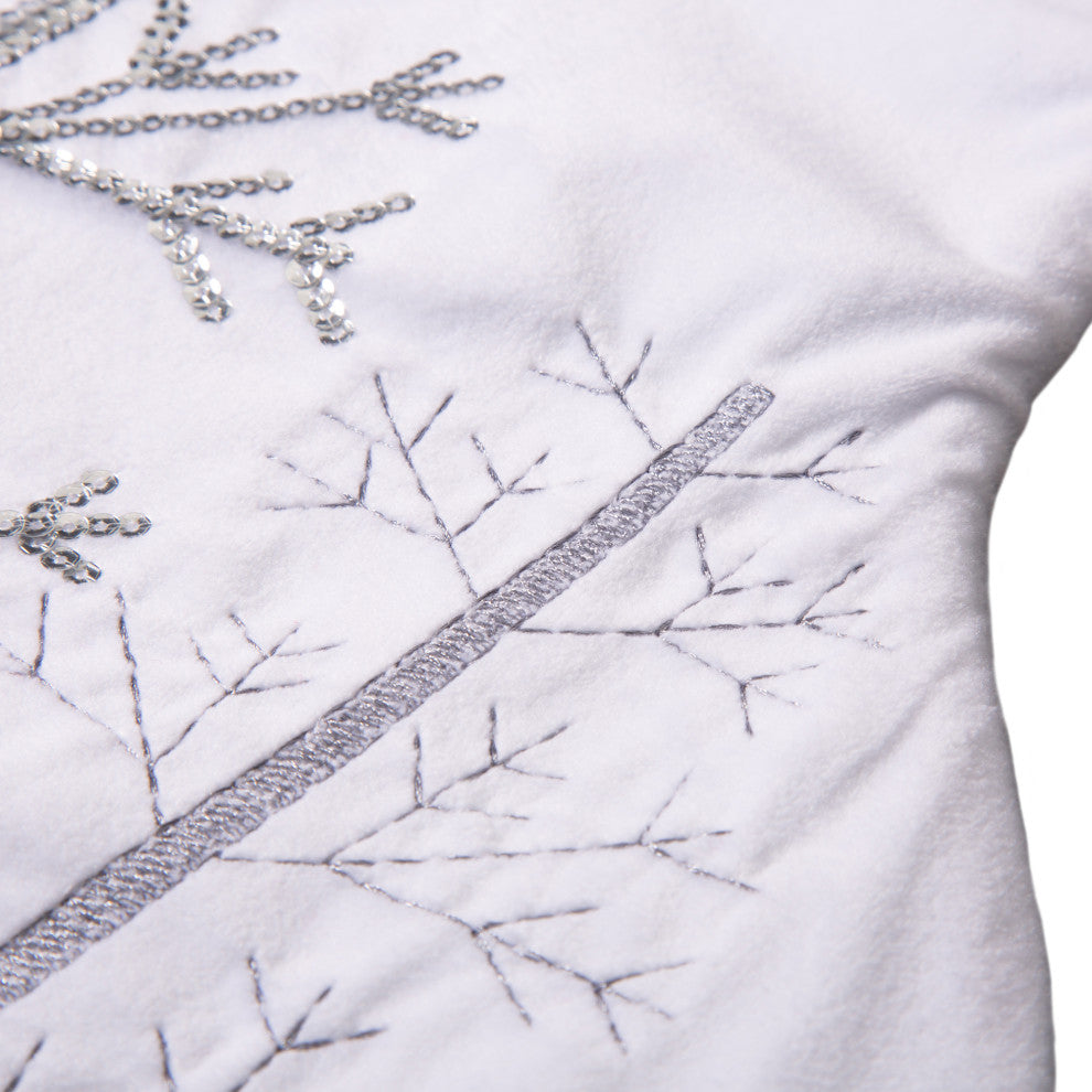 2-Pack 21"L White Fleece With Christmas Tree, Snowflake Stocking
