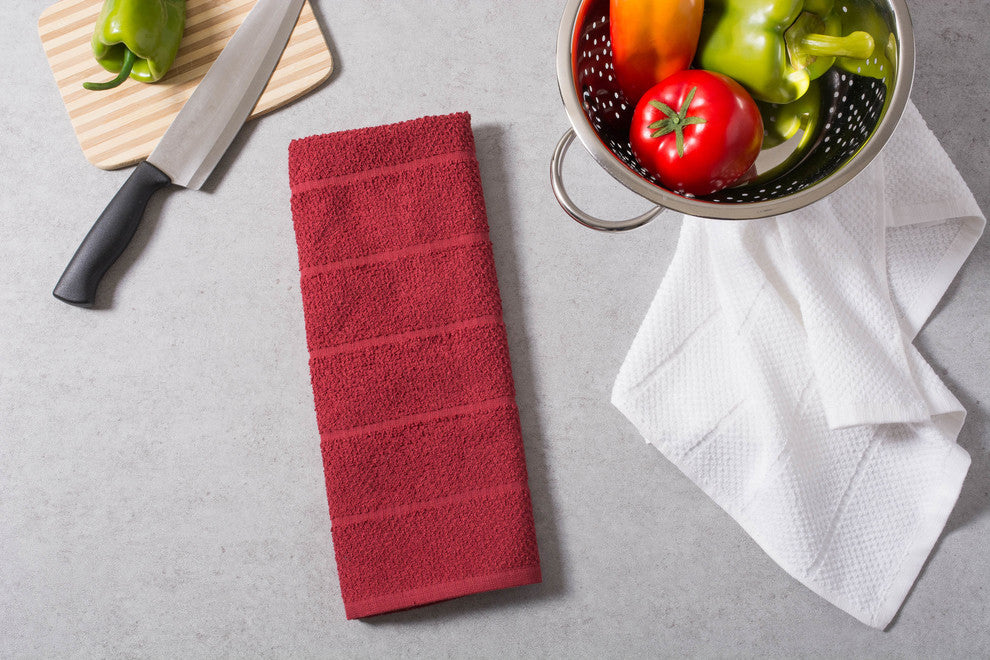 Assorted Barn Red Basic Chef Terry Dishtowel Set of 4