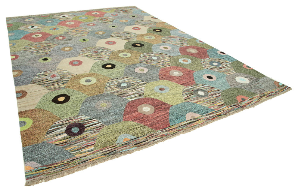 Rug N Carpet - Hand-knotted Turkish 9' 11'' x 14' 1'' Unique Wool Kilim Rug