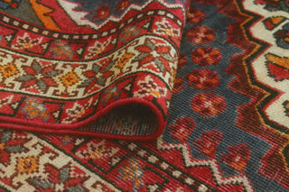 Fine Vintage Distressed Zahra Blue/Ivory Runner, 4'9 x 9'6