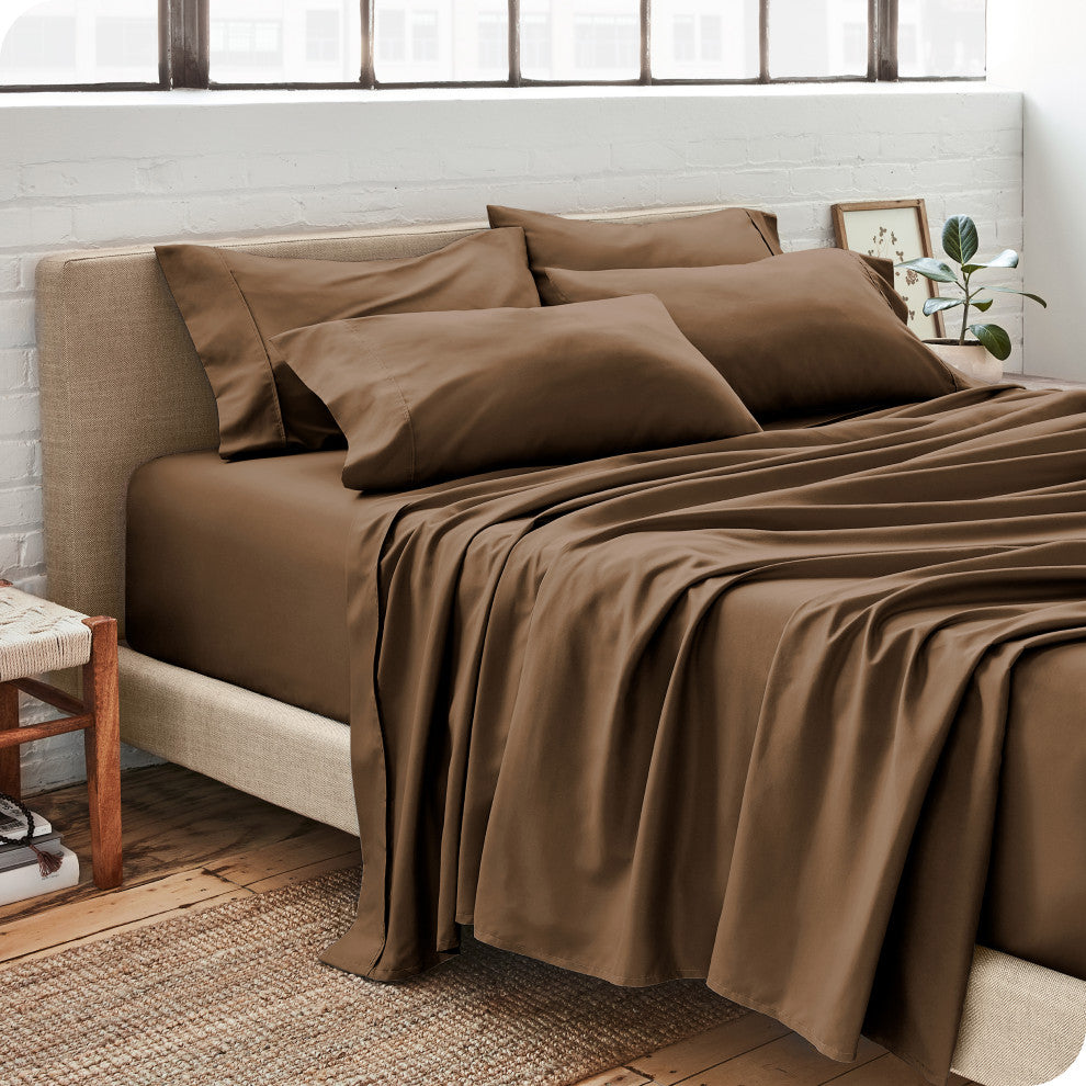 Bare Home 6-Piece Microfiber Sheet Set, Cocoa, Queen
