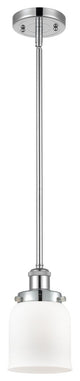 Small Bell 1-Light Pendant, Polished Chrome, Matte White