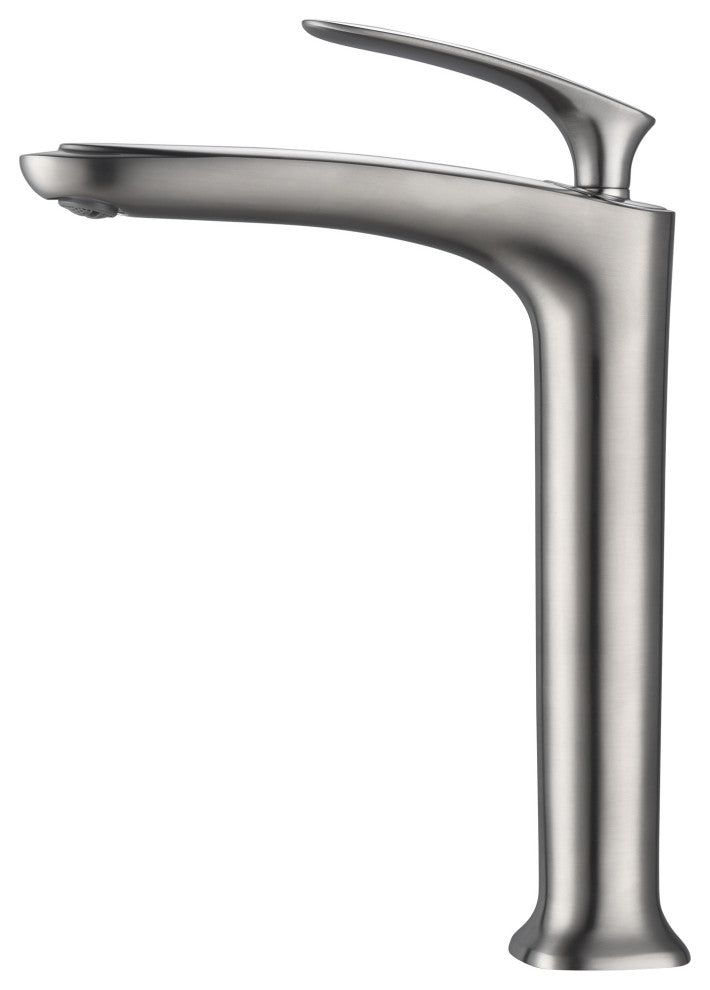 Brianna 11" Single Hole Vessel Sink Filler Bathroom Faucet, Brushed Nickel