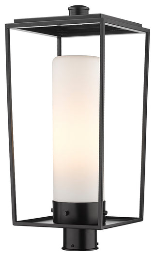 Z-LITE 595PHBR-BK 1 Light Outdoor Post Mount Fixture, Black