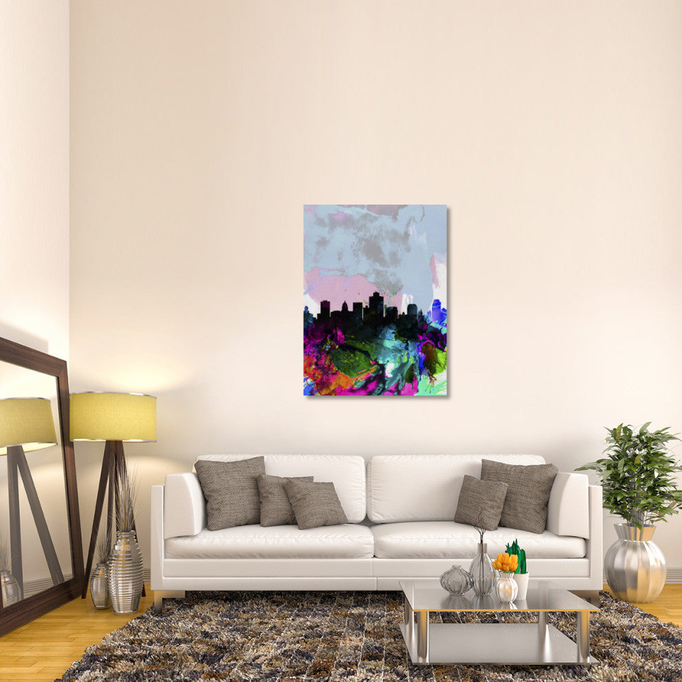 "Salt Lake City Watercolor Skyline" Fine Art Print