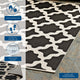 Cerelia Moroccan Trellis 9x12 Indoor and Outdoor Area Rug, Black and Beige