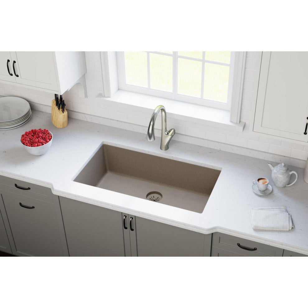 LKPDQSSM Elkay Quartz Perfect Drain 3-1/2" Removable Polymer Strainer, Silv