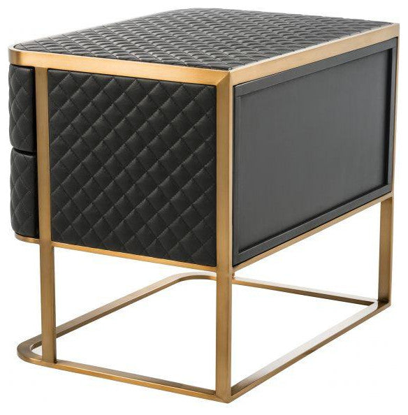 Black Leather Side Table | Eichholtz Monfort