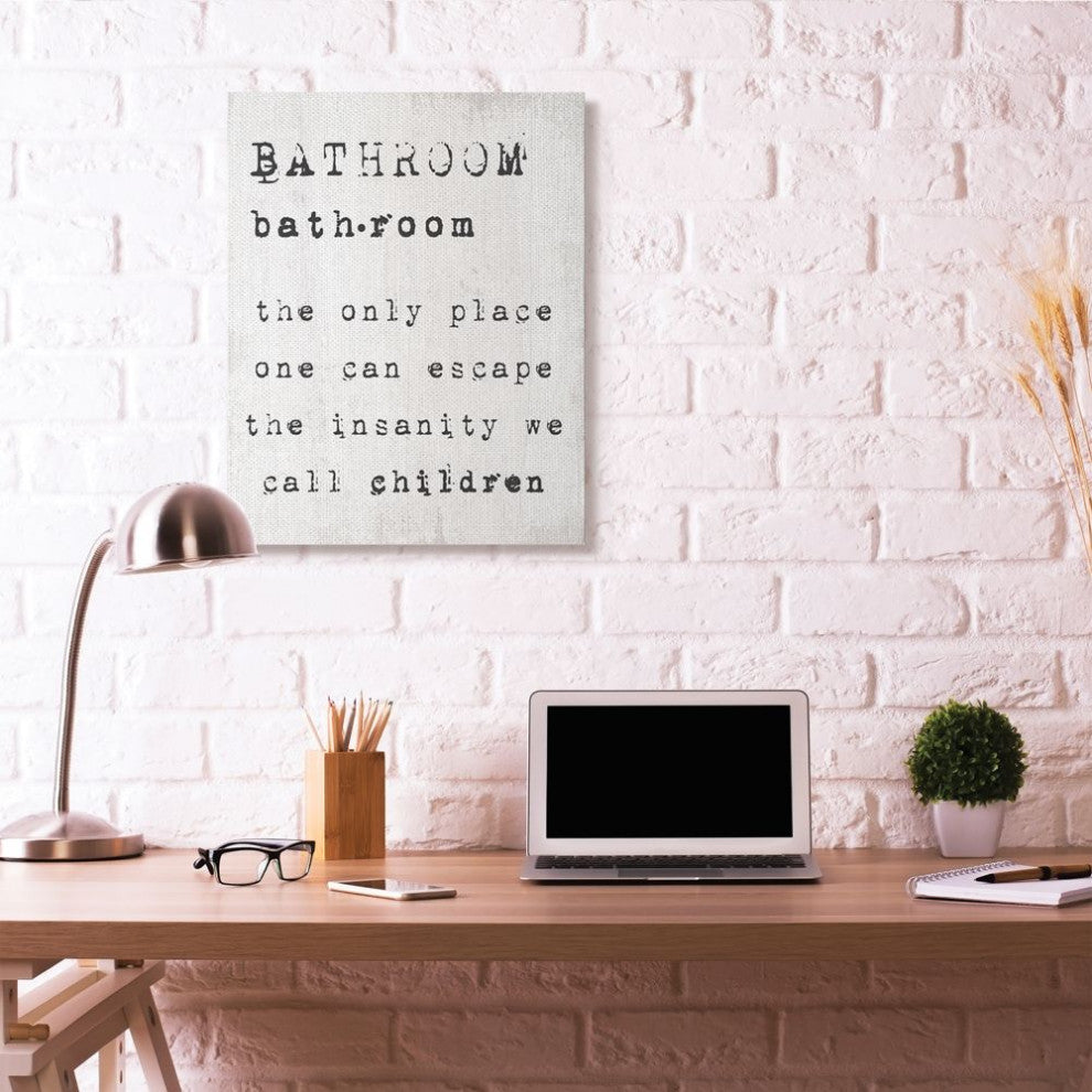 Stupell Industries Bathroom Definition Escape Funny Family Word Design, 30"x40"