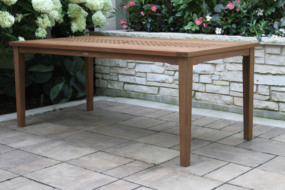 6-Piece Eucalyptus Checkerboard Dining Set With Rope Chairs