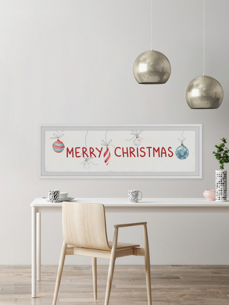 "Wish You a Merry Christmas" Framed Painting Print, 30x10