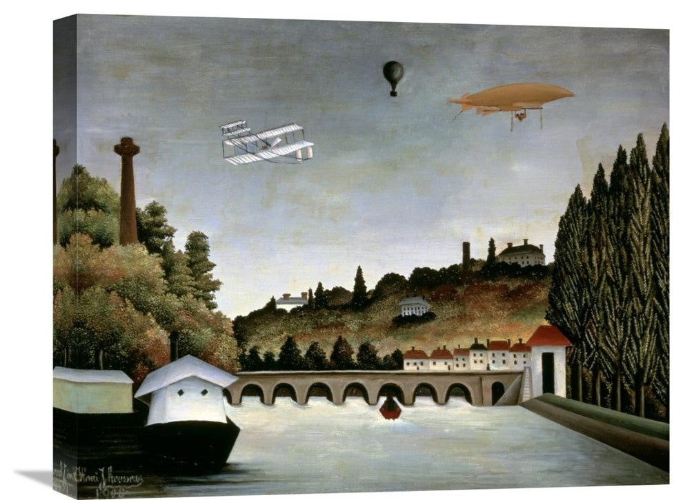 "Landscape With Zeppelin" Stretched Canvas Giclee by Henri Rousseau, 22"x18"