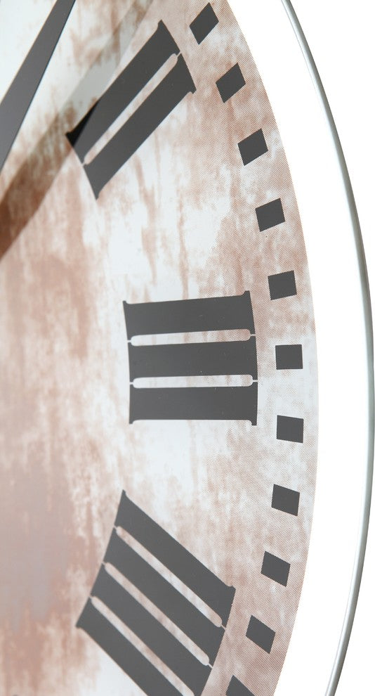 Romana Pendulum Wall Clock, Round, Glass, Off White Dial, Battery Operated