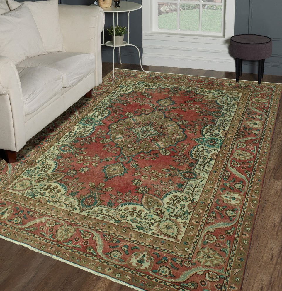 Fine Vintage Distressed Luciano Rose Rug