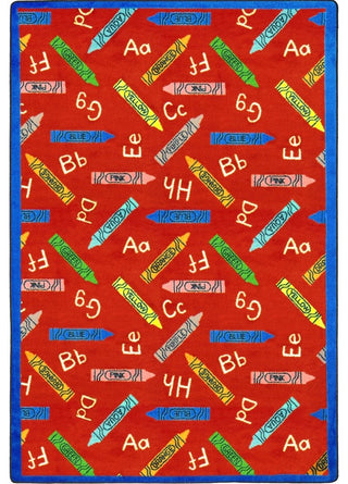 Playful Patterns Rug, Crayons, 5'4"x7'8", Red