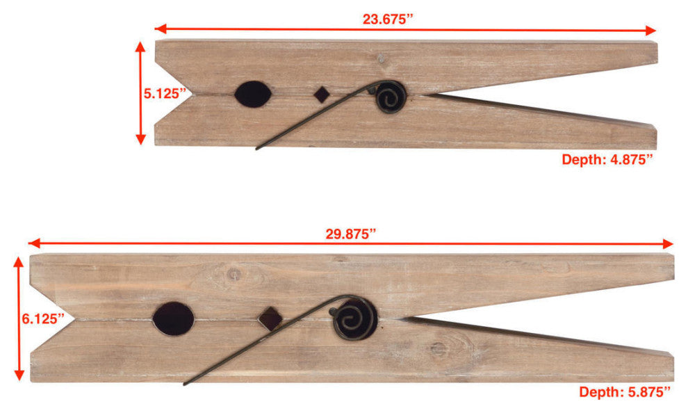 Decorative Wood Shelves, Set of 2
