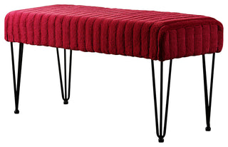 Serenta Super Mink Ottoman, Jester Red, 46''x16''x22''