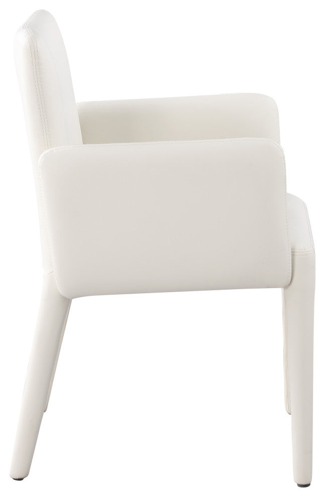 Pelle Faux Leather Accent/Dining Chair, Cream