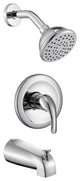 Chrome 6 Inch Shower Faucet wih Tub Spout Combo (Valve Included)