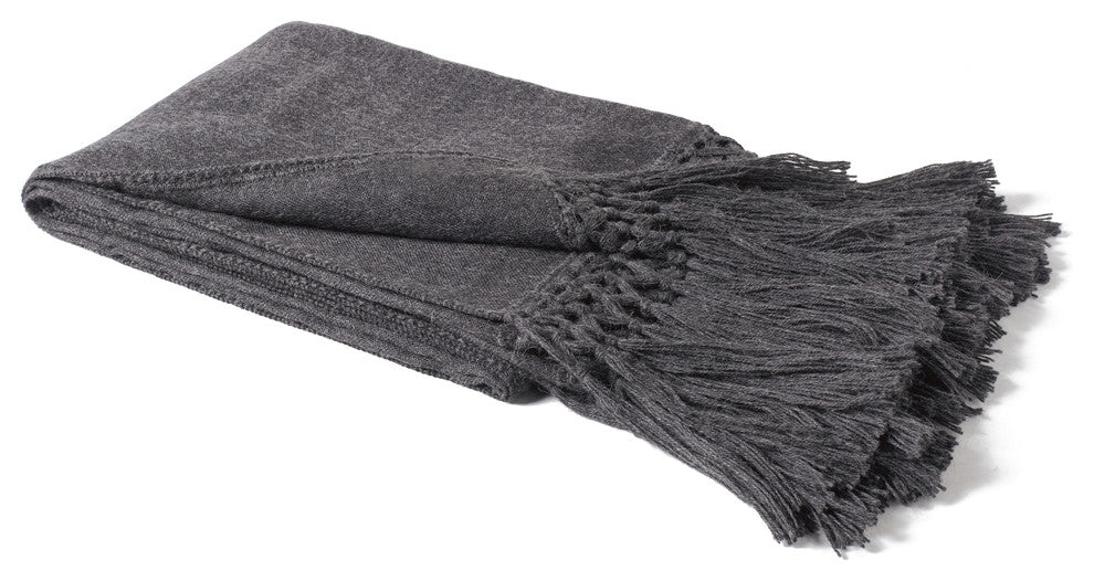 Alpaca Cool Woven Throw, 130x180cm, Charcoal