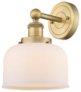 Large Bell 1-Light 7" Sconce, Brushed Brass Finish, Matte White Shade
