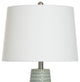 Starlite Ceramic Table Lamp Off-White Shade, Dimpled Luster Sage Finish