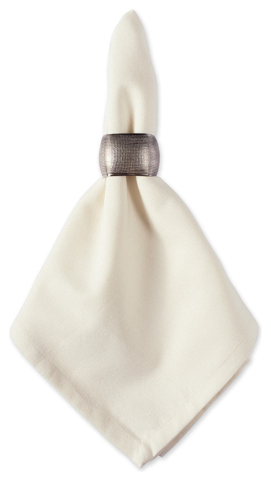 DII Silver Textured Square Napkin Ring, Set of 6