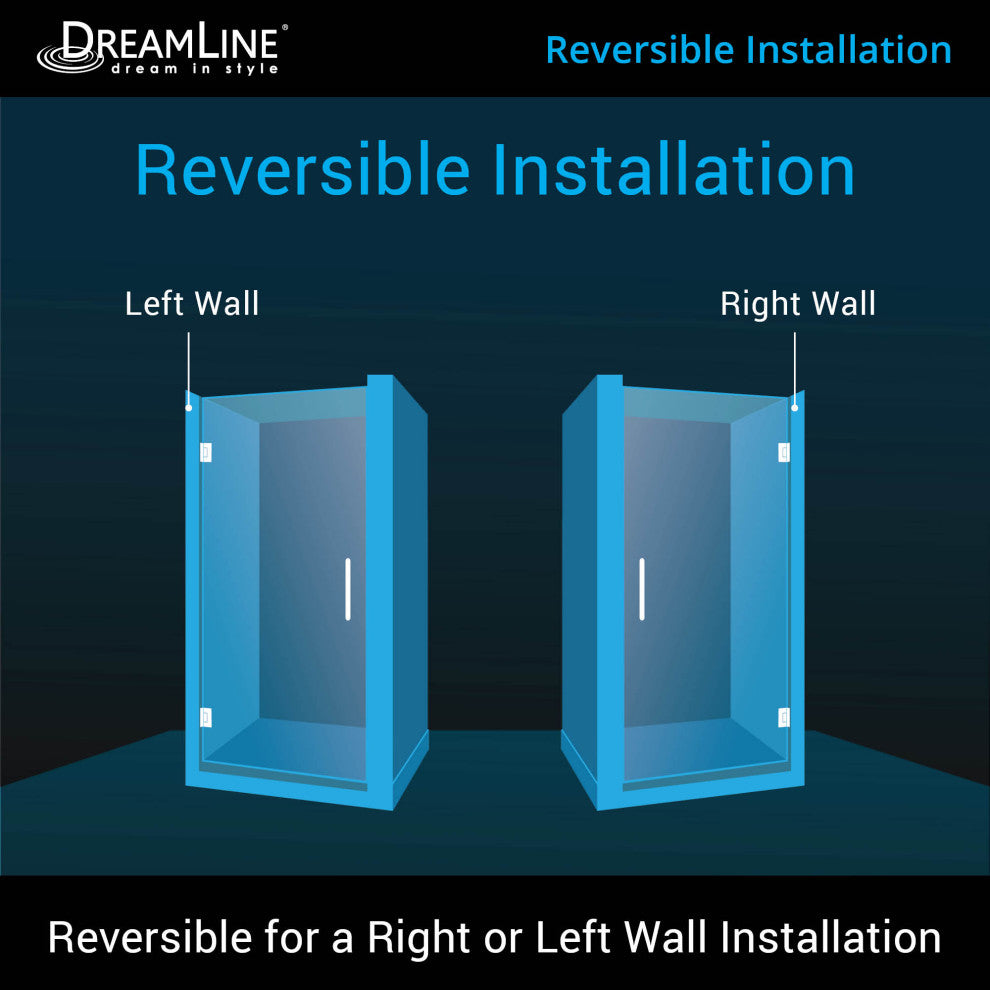 DreamLine Unidoor 27" Frameless Hinged Shower Door, Oil Rubbed Bronze