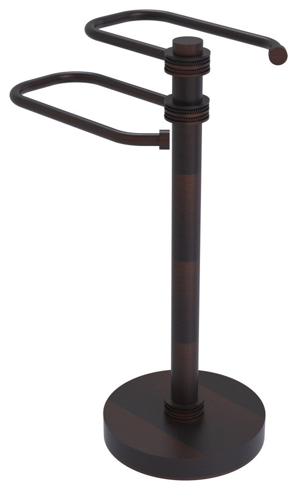 Free Standing Two Arm Guest Towel Holder, Venetian Bronze