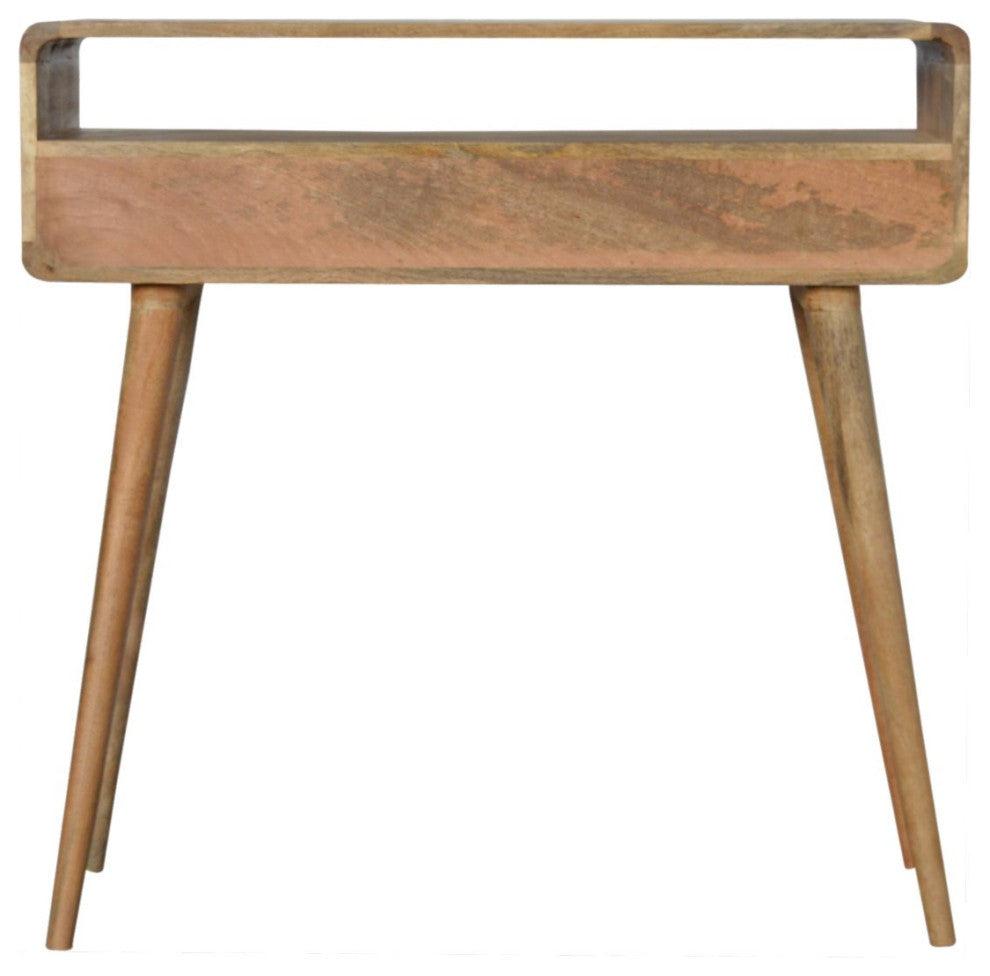 Curved Oak-ish Console Table