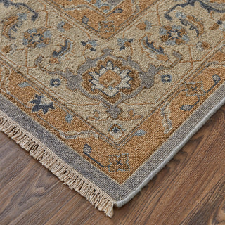 Aleska Traditional Oriental, Gray/Gold, 2'6"x12' Runner